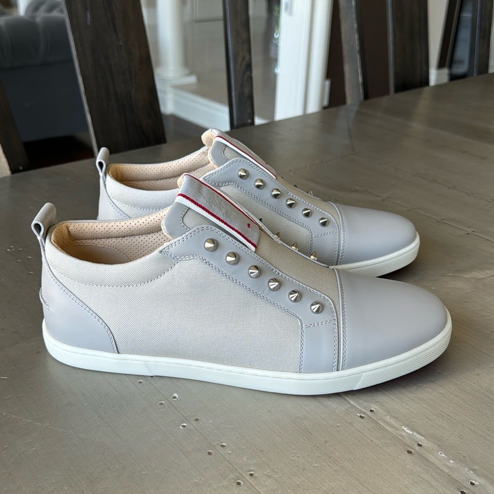 Christian Louboutin f.a.v. Fav fique sneaker vontade flat goose gray grey sz 45